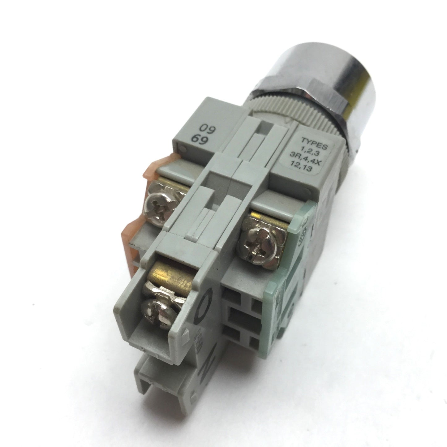 Used Idec ALW29911D-W-24V White Illuminated Push Button, With N/O and N/C Contacts