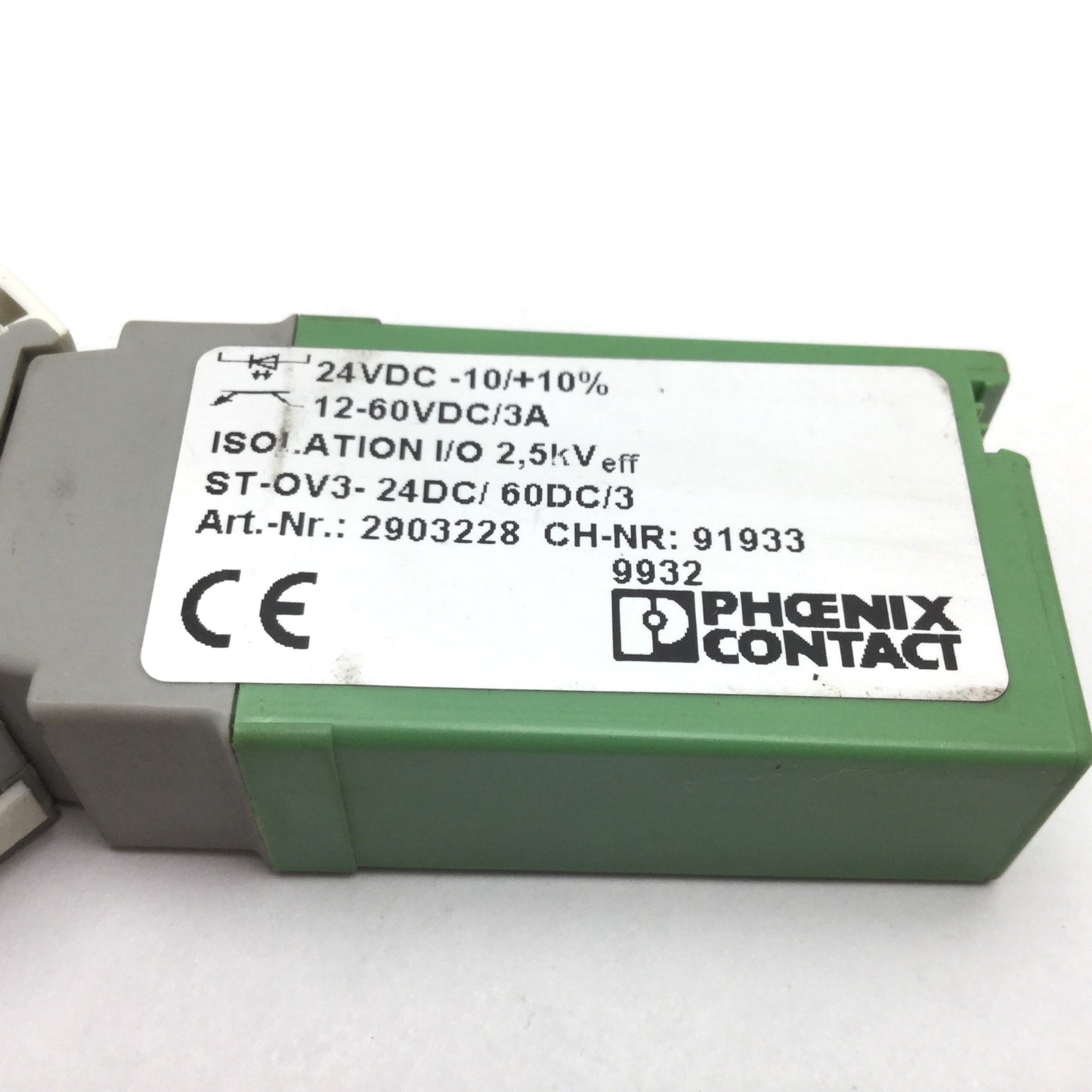 Used Phoenix Contact ST-OV3-24DC/60DC/3 Solid State Relay, In 24VDC, Out 12-60VDC 3A