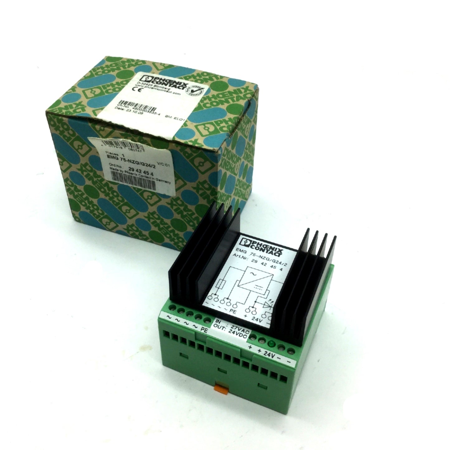 New Phoenix Contact EMG 75-NZG/G24/2 Voltage Regulator In: 27VAC Out: 24VDC