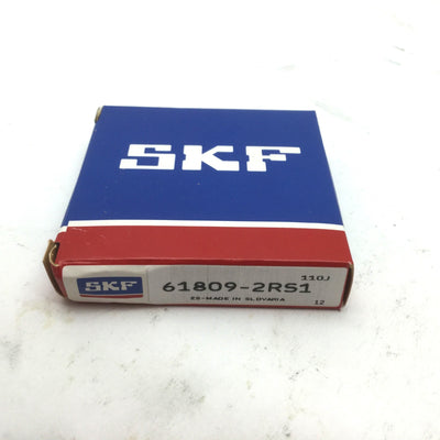 New SKF 61809-2RS1 Deep Groove Ball Bearing, ID 45mm OD 58mm W 7mm