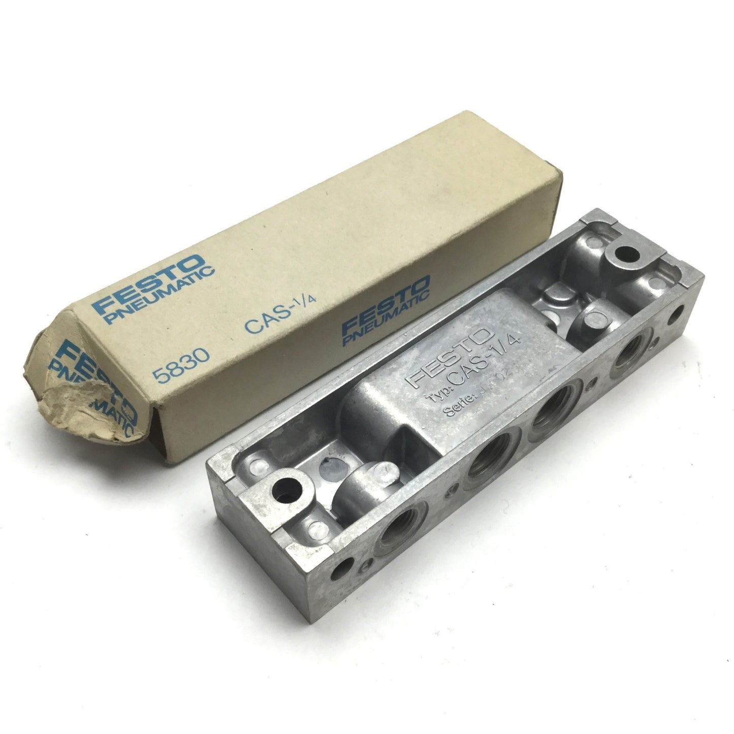 New Festo CAS-1/4 5830 Manifold Base, Ports: G1/4, Pilot Ports: G1/8