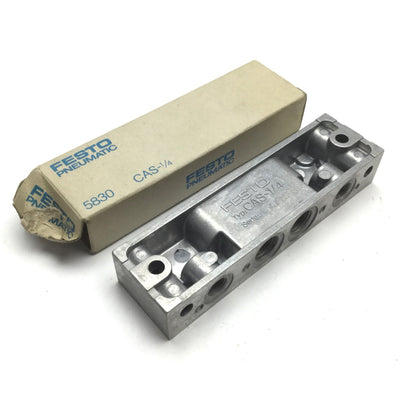 New Festo CAS-1/4 5830 Manifold Base, Ports: G1/4, Pilot Ports: G1/8