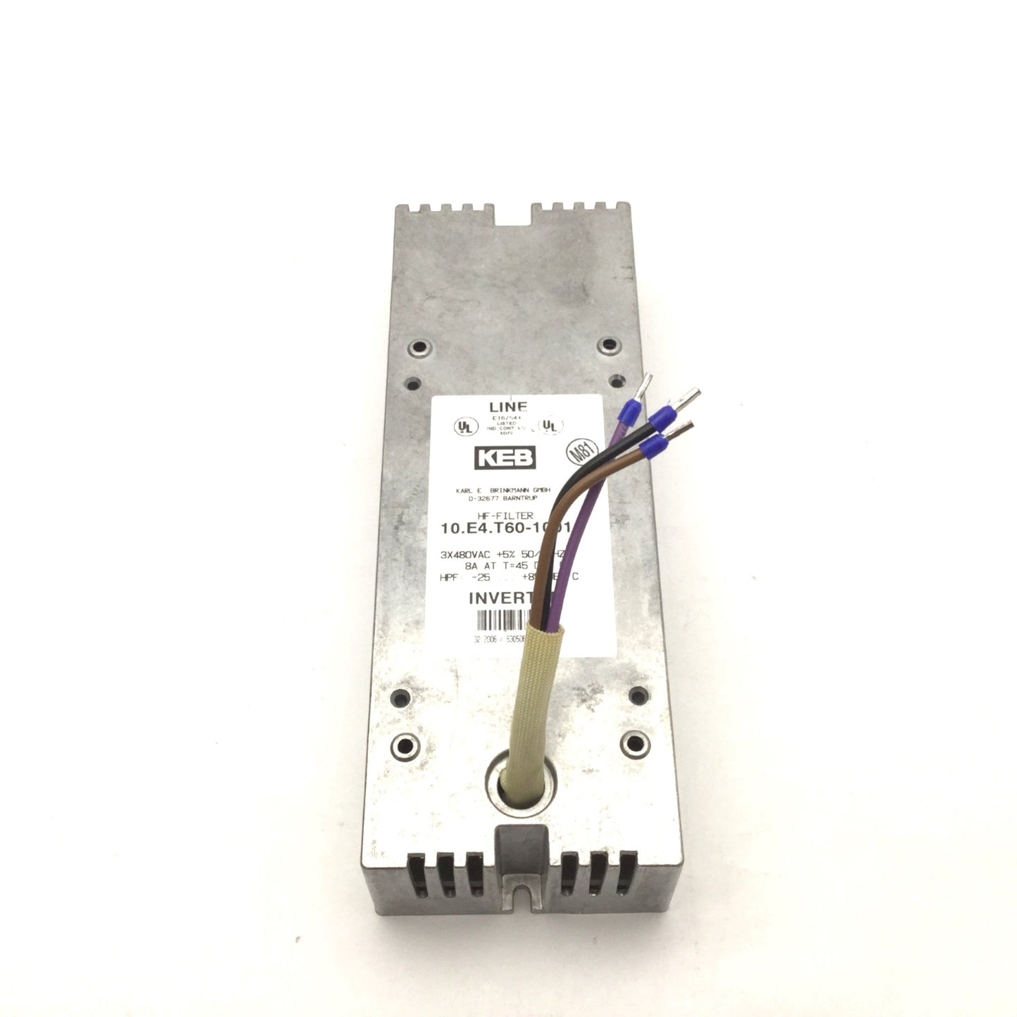 New KEB 10.E4.T60-1001 COMBILINE High Frequency Filter Kit 3-Phase, 480VAC, 8A