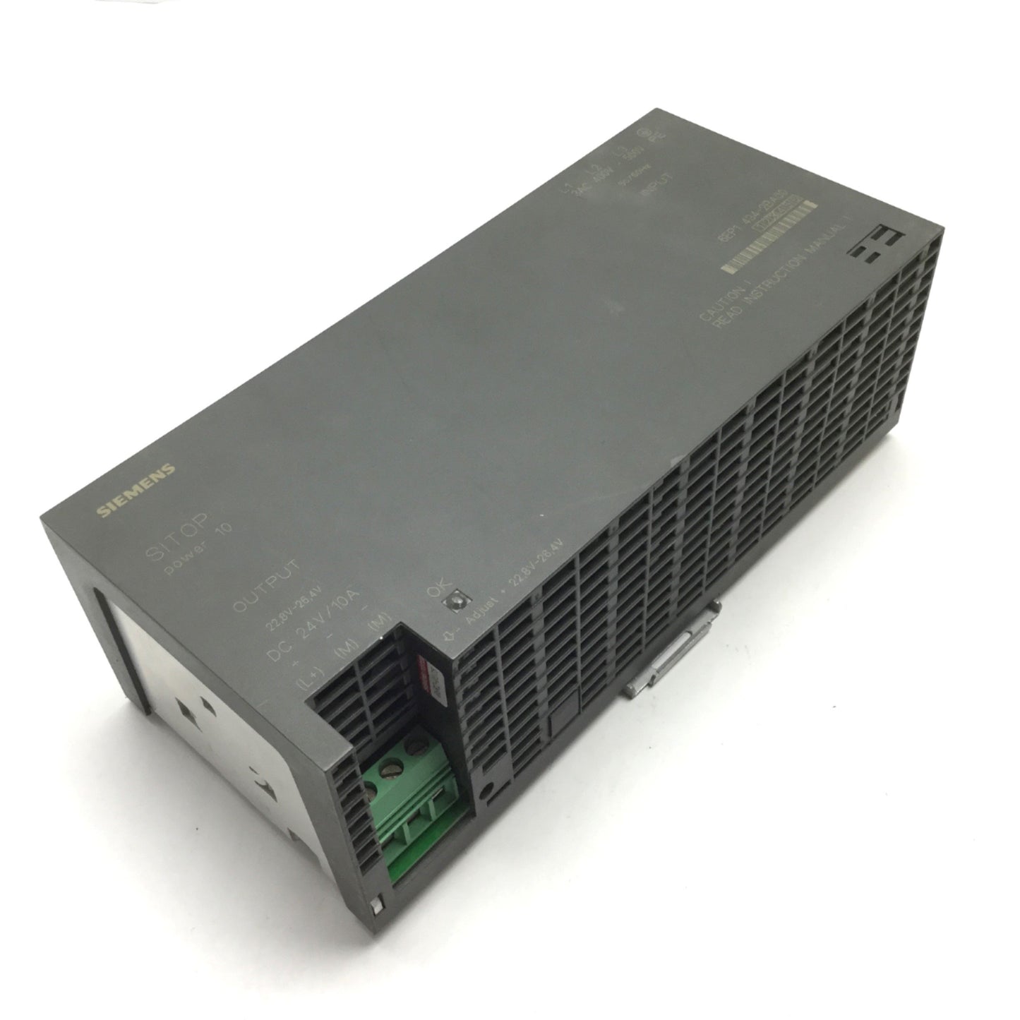 Used Siemens 6EP1434-2BA00 SITOP Power Supply, In: 400-500VAC 0.65A, Out: 24VDC 10A