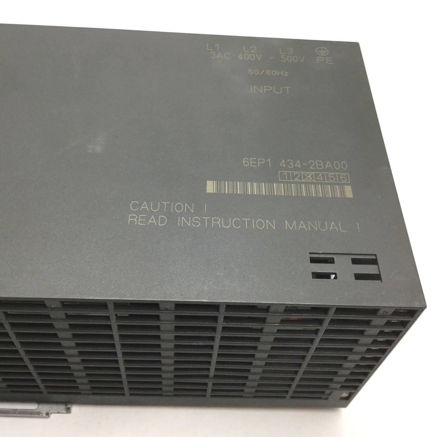 Used Siemens 6EP1434-2BA00 SITOP Power Supply, In: 400-500VAC 0.65A, Out: 24VDC 10A