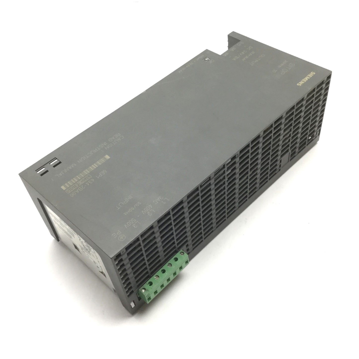 Used Siemens 6EP1434-2BA00 SITOP Power Supply, In: 400-500VAC 0.65A, Out: 24VDC 10A