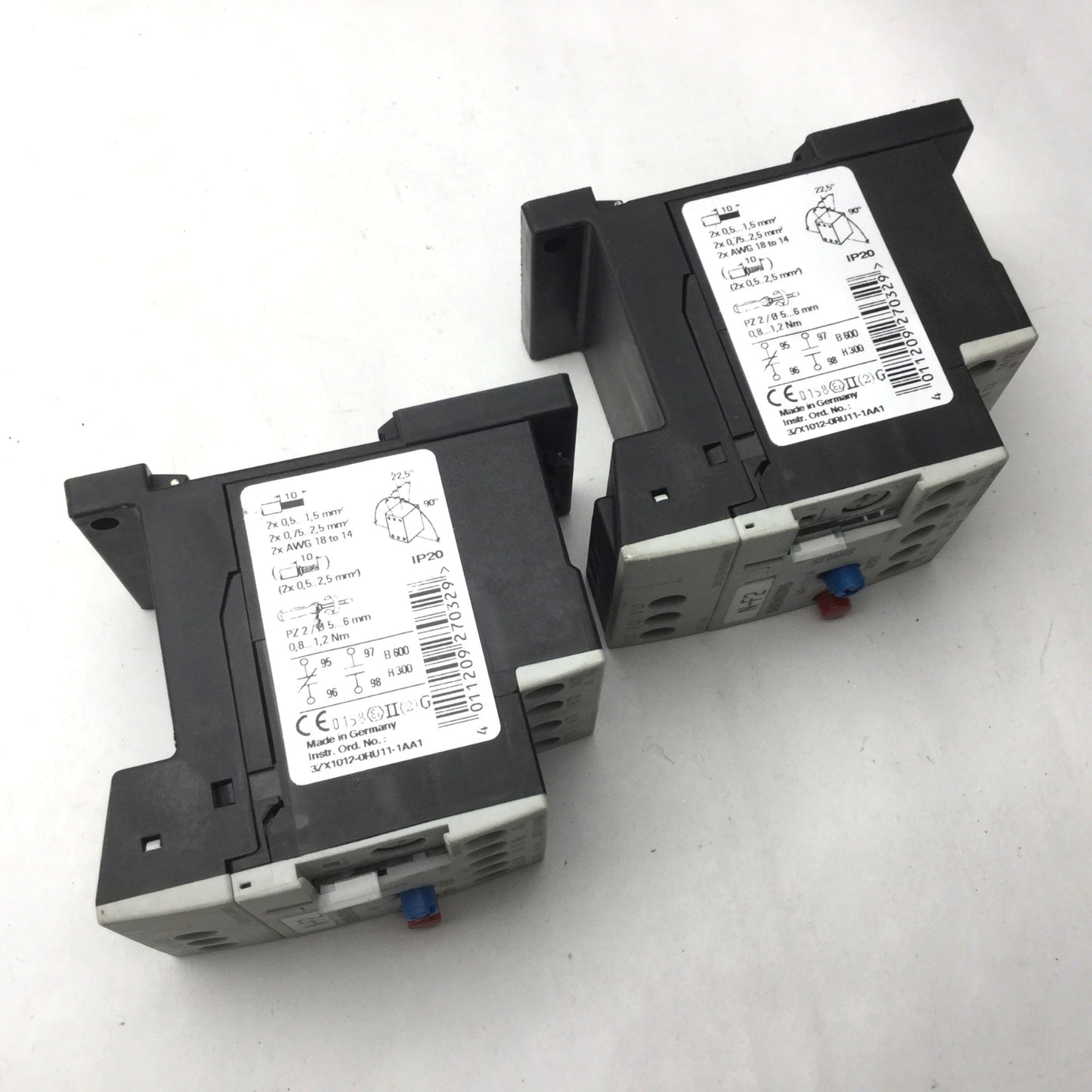 Used Lot of 2 Siemens 3RU1116-0KB0 Sirius Overload Relay 1.1-1.6A Max Voltage: 690VAC