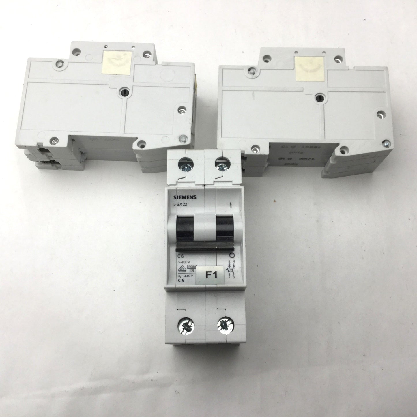 Used Lot of 3 Siemens Circuit Breakers, 2 Pole, S5X22 C6, 5SX22 B10, S5X25 B6