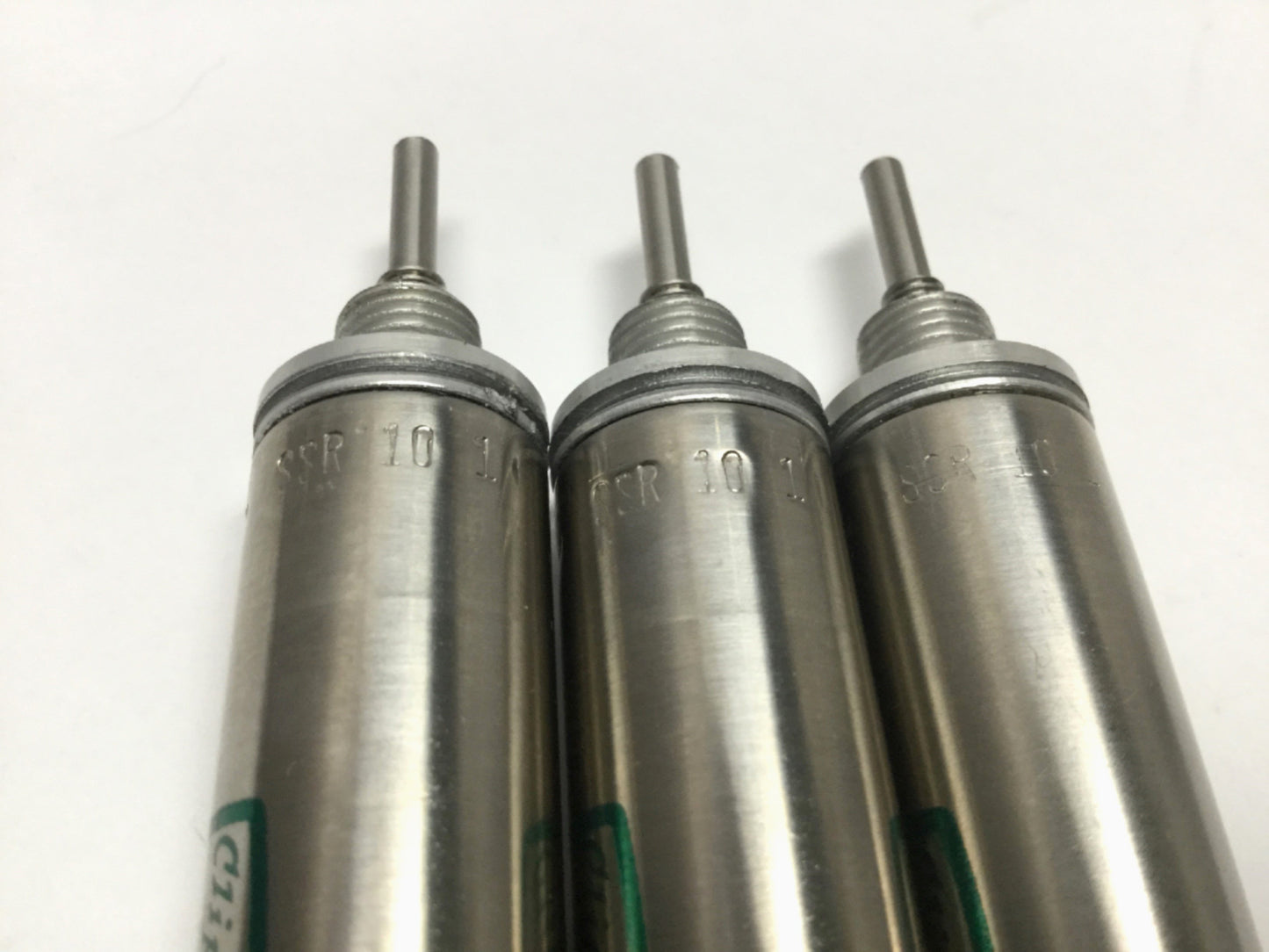 Used Lot of 3 Clippard SSR-10-1 Air Cylinders, Spring-Return, 5/8" Bore, 1" Stroke