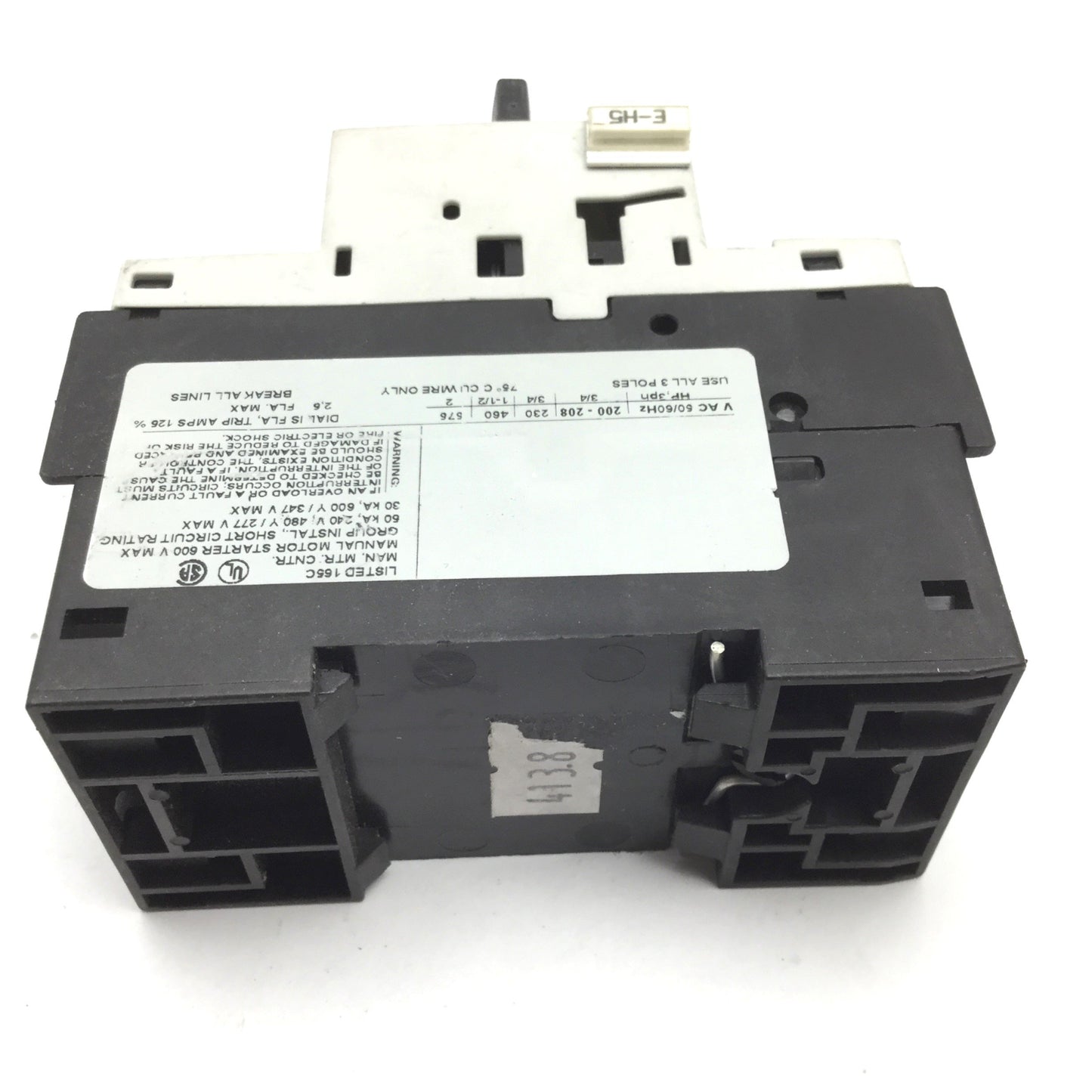 Used Siemens 3RV1421-1CA10 Motor Protection Circuit Breaker, 3-Pole, 1.8-2.5A 690V