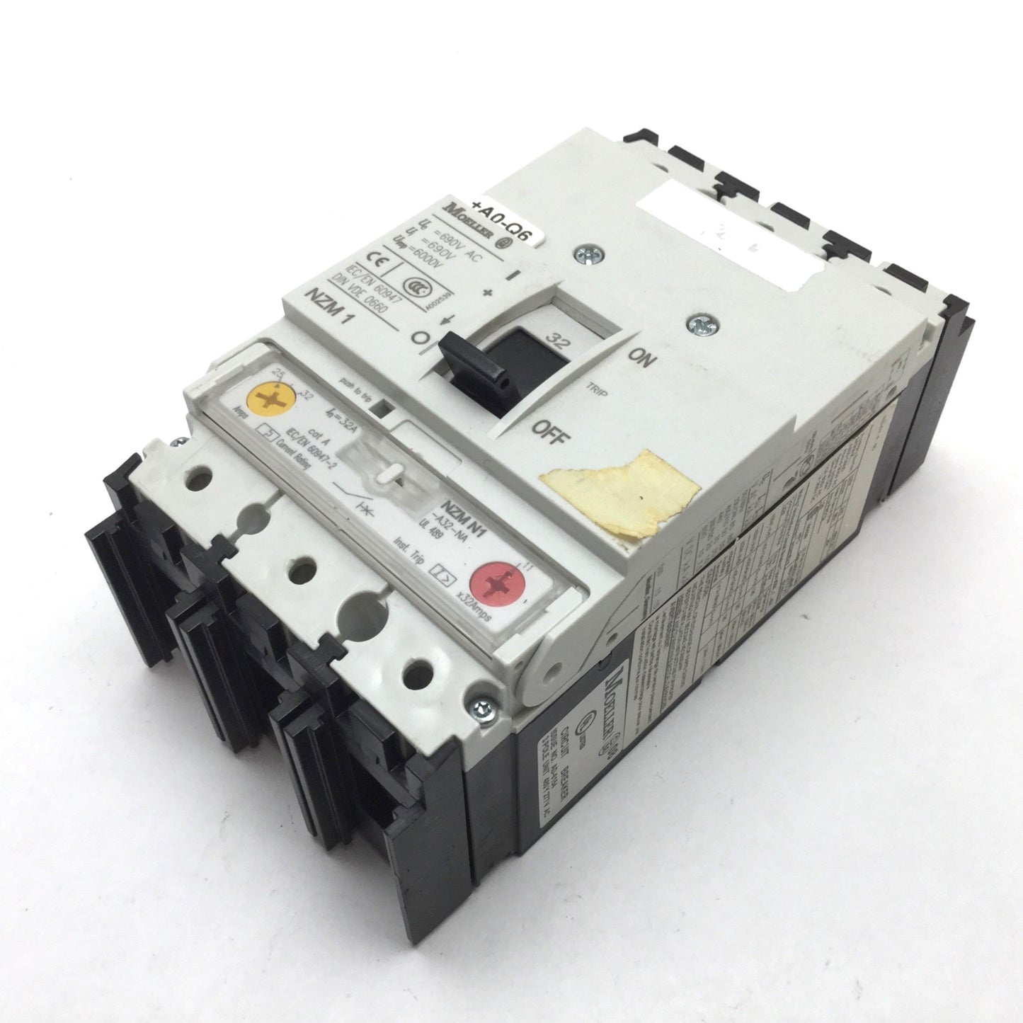 Used Moeller NZMN1-A32-NA Circuit Breaker, 3-Pole, Rating: 690VAC 32A (25-32A)