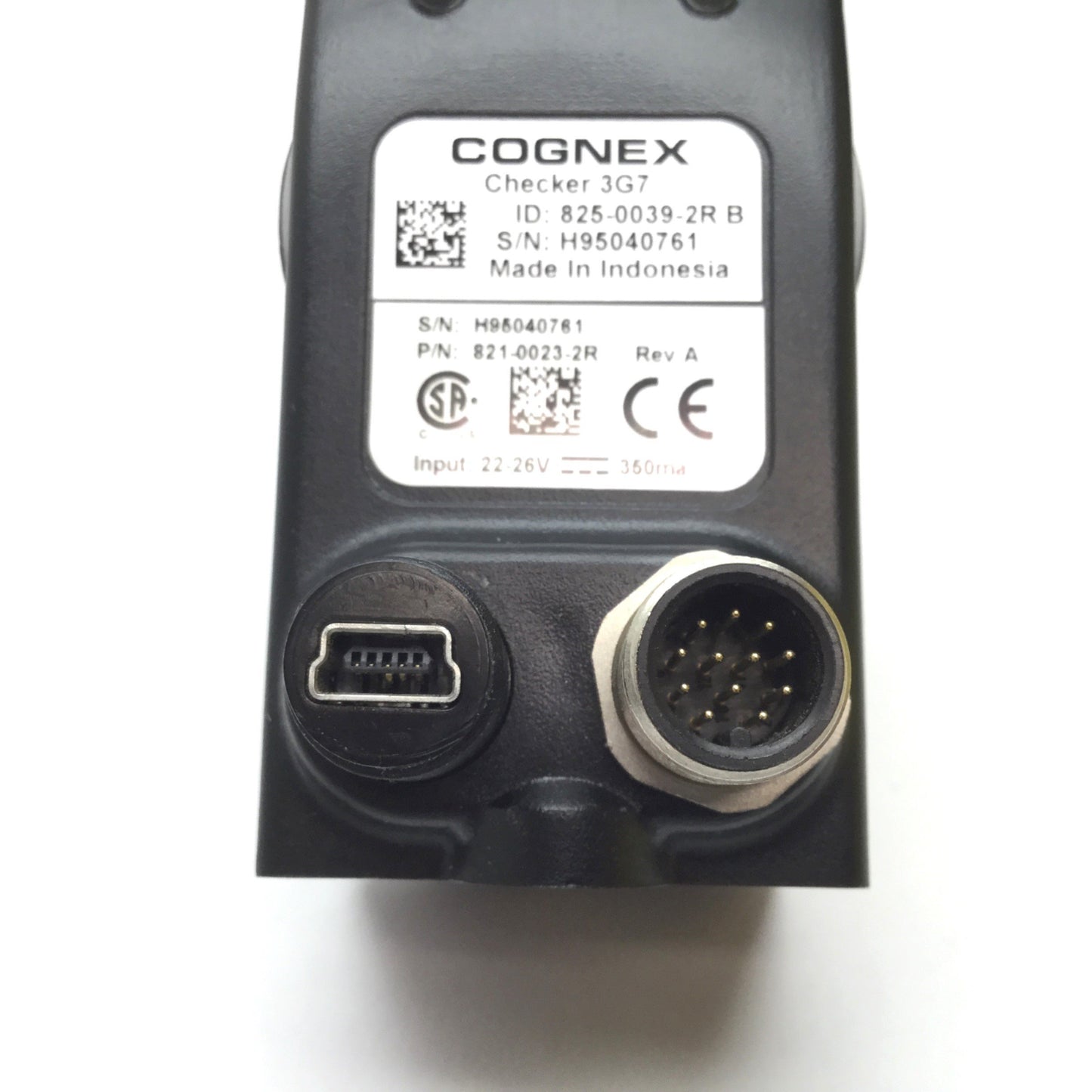 Used Cognex 825-0039-2R Checker 3G7 Smart Camera Vision Sensor, 22-26VDC, With Cables