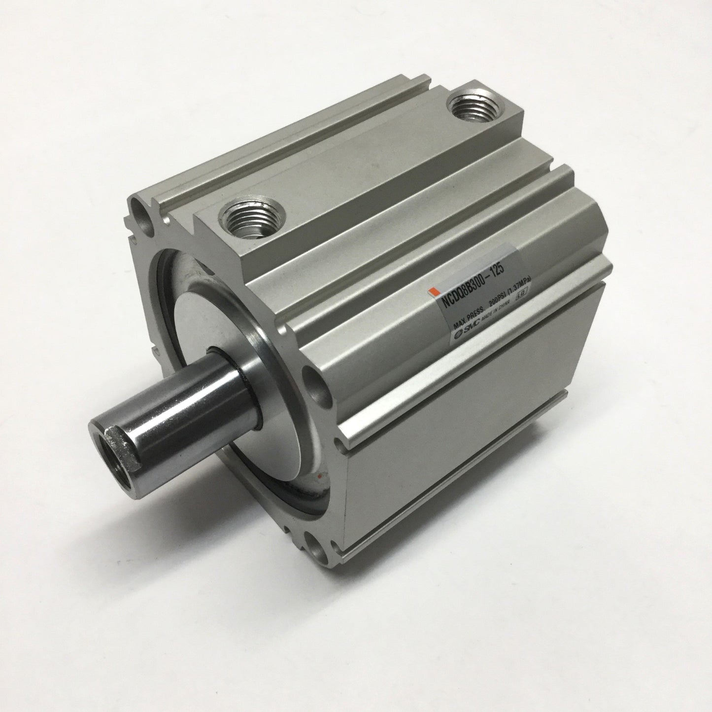 Used SMC NCDQ8B300-125 Compact Pneumatic Cylinder 3" Bore, 1-1/4" Stroke, 1/4" NPT