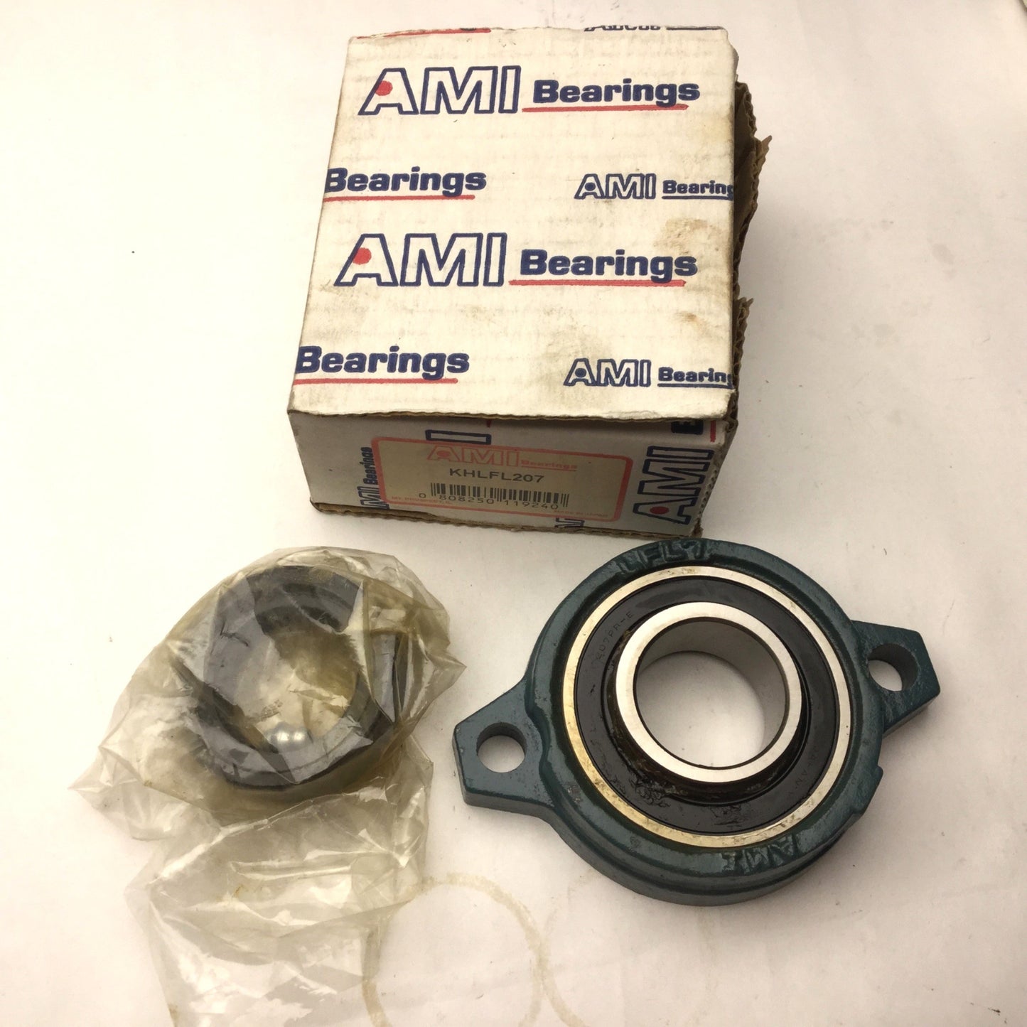 New – Open box New AMI KHLFL207 Narr Eccentric Collar Two-Bolt Flanged Housing Unit 35mm Bore