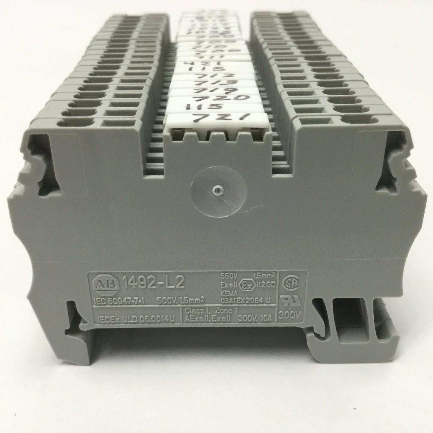 Used Lot of 20 Allen-Bradley 1492-LT Feed-Thru Spring Clamp Terminal Blocks, 300V 15A