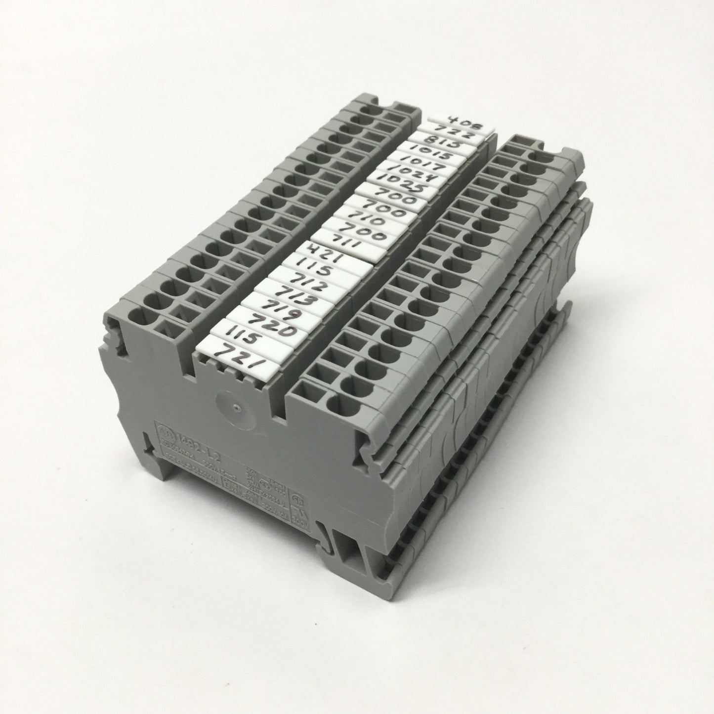 Used Lot of 20 Allen-Bradley 1492-LT Feed-Thru Spring Clamp Terminal Blocks, 300V 15A