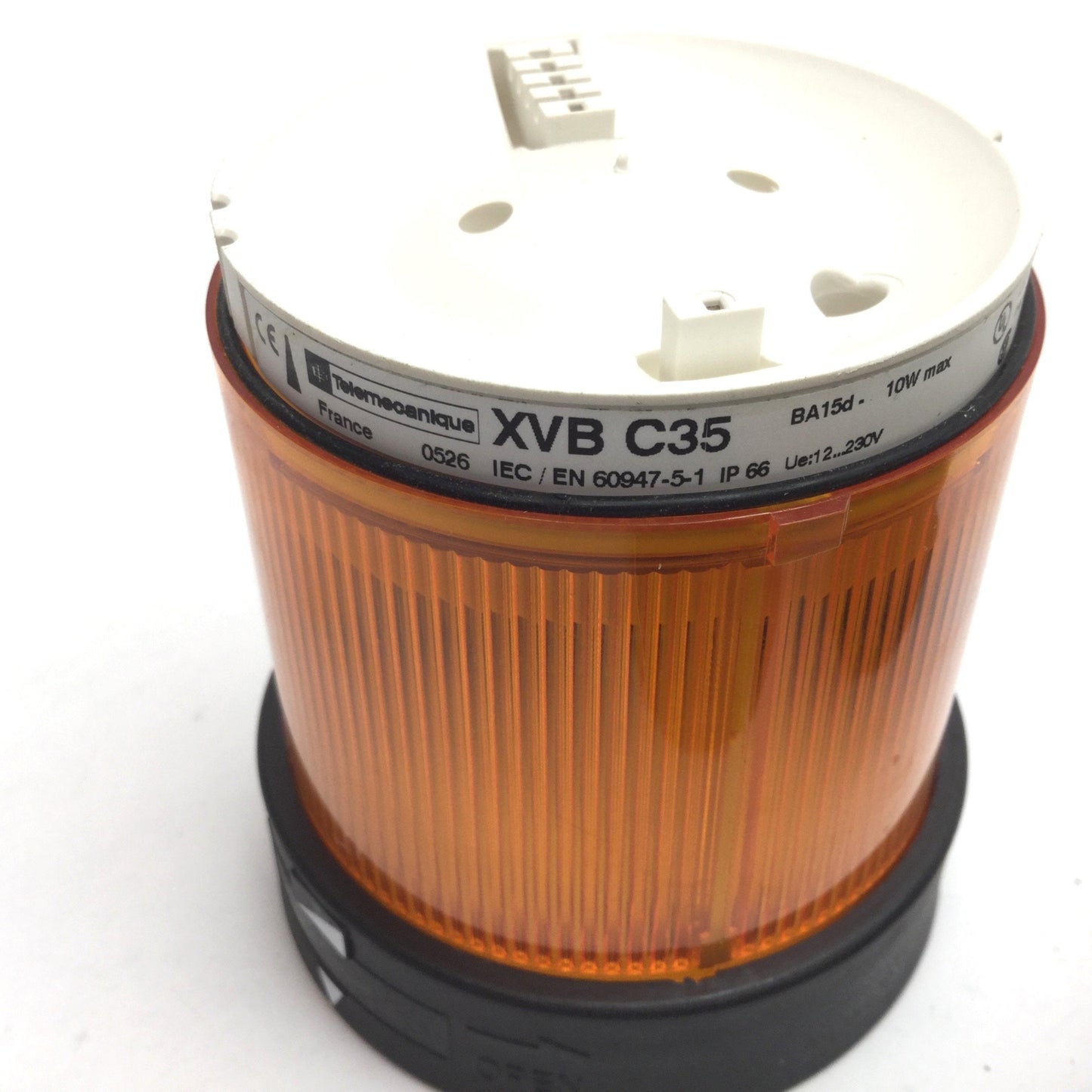 Used Telemecanique XVB-C35 Orange Amber Stack Light With XVB-C21 Base Module, 12-230V