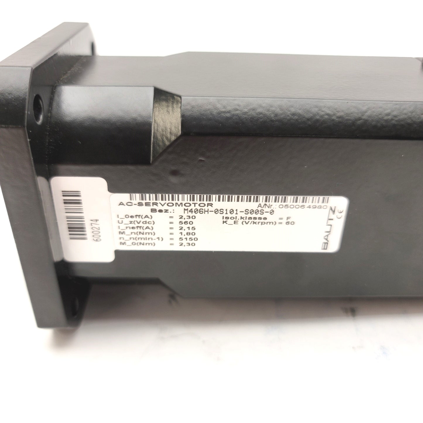 New BAUTZ M406H-0S101-S00S-0 AC-Servomotor W/IDM 82212-950 Slip Ring, 560VDC, 2.3Nm