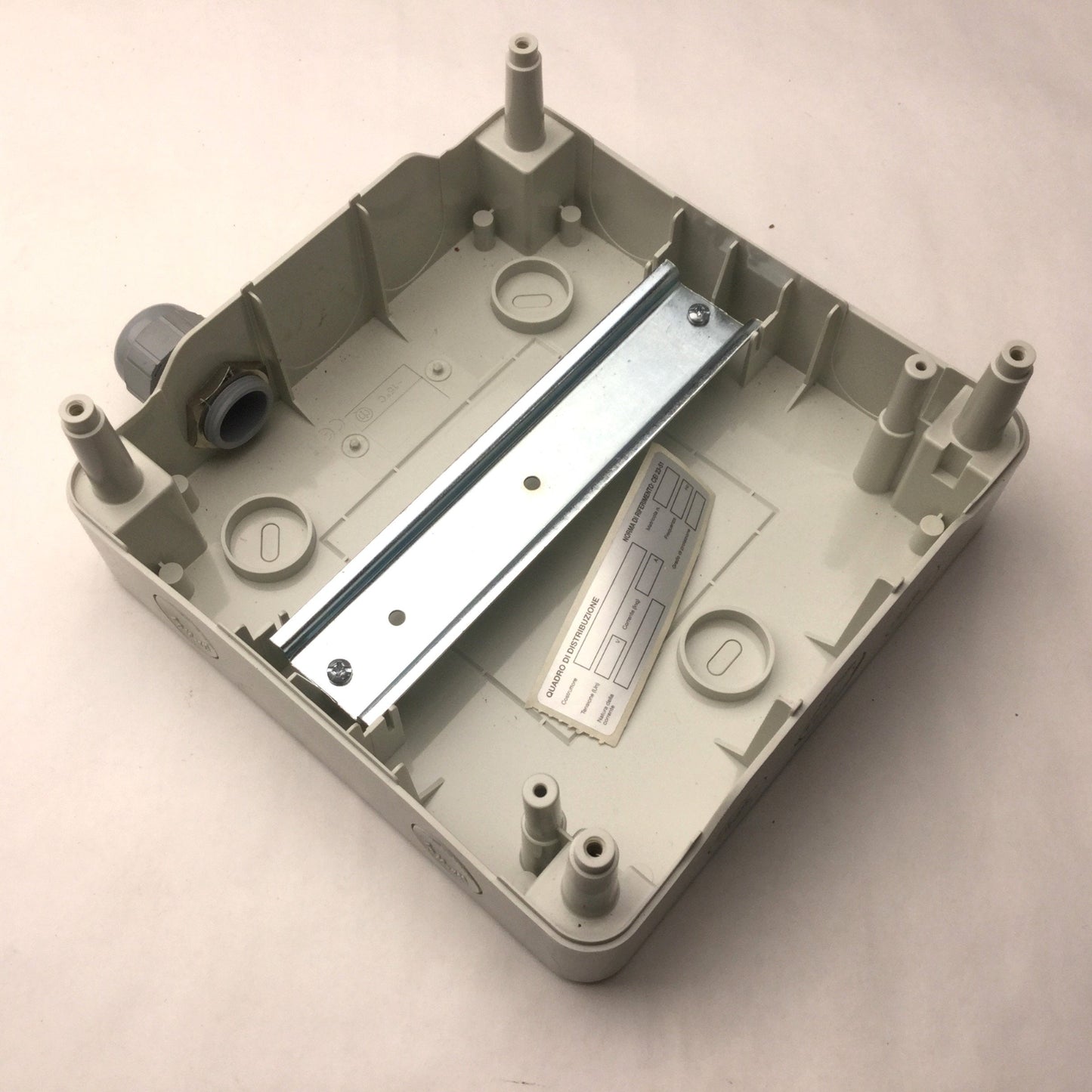Used Gewiss GW40026 Electrical Enclosure, Dimensions: 7" x 7" x 3.75" *Has Hole*