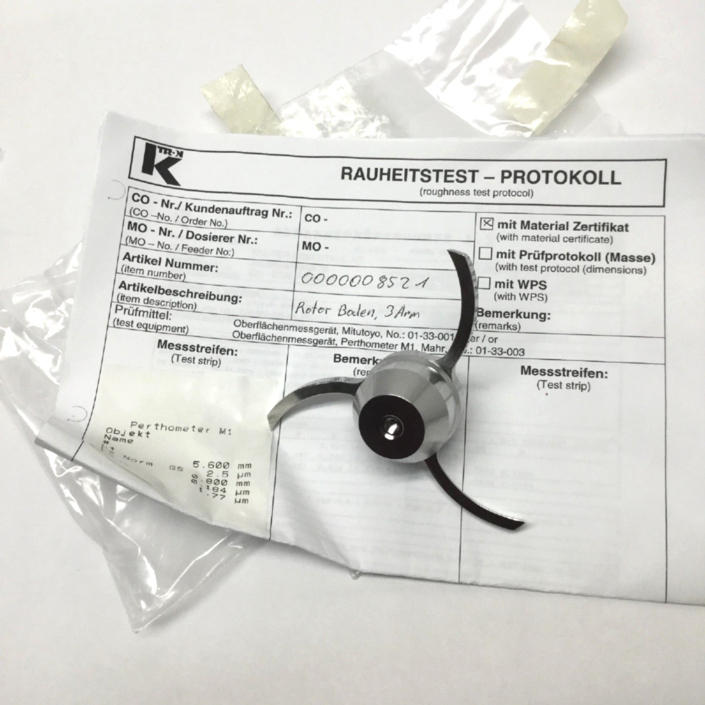 New K-Tron MT12 Twin Screw Micro Feeder System Bottom Rotor Agitator 3-Arm Blade