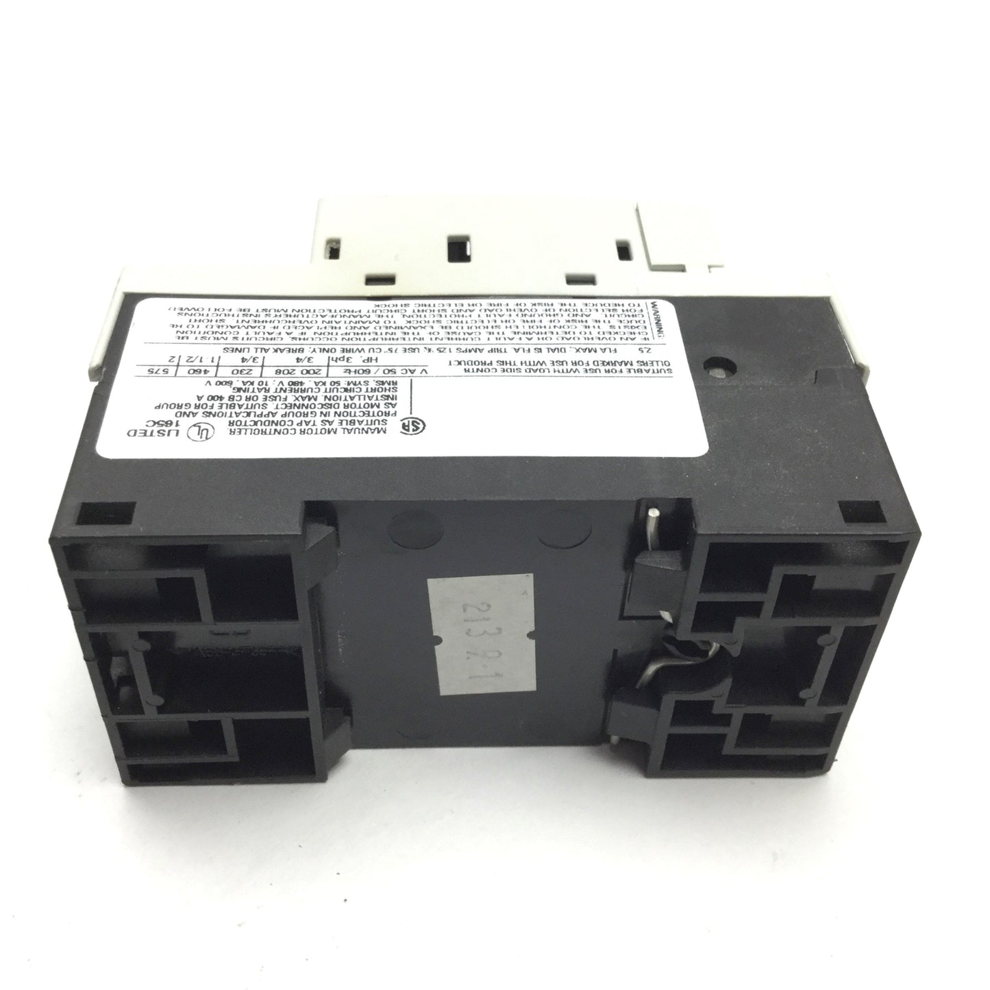 Used Siemens 3RV1011-1CA20 Motor Protector Circuit Breaker, Rating: 1.8-2.5A 690V