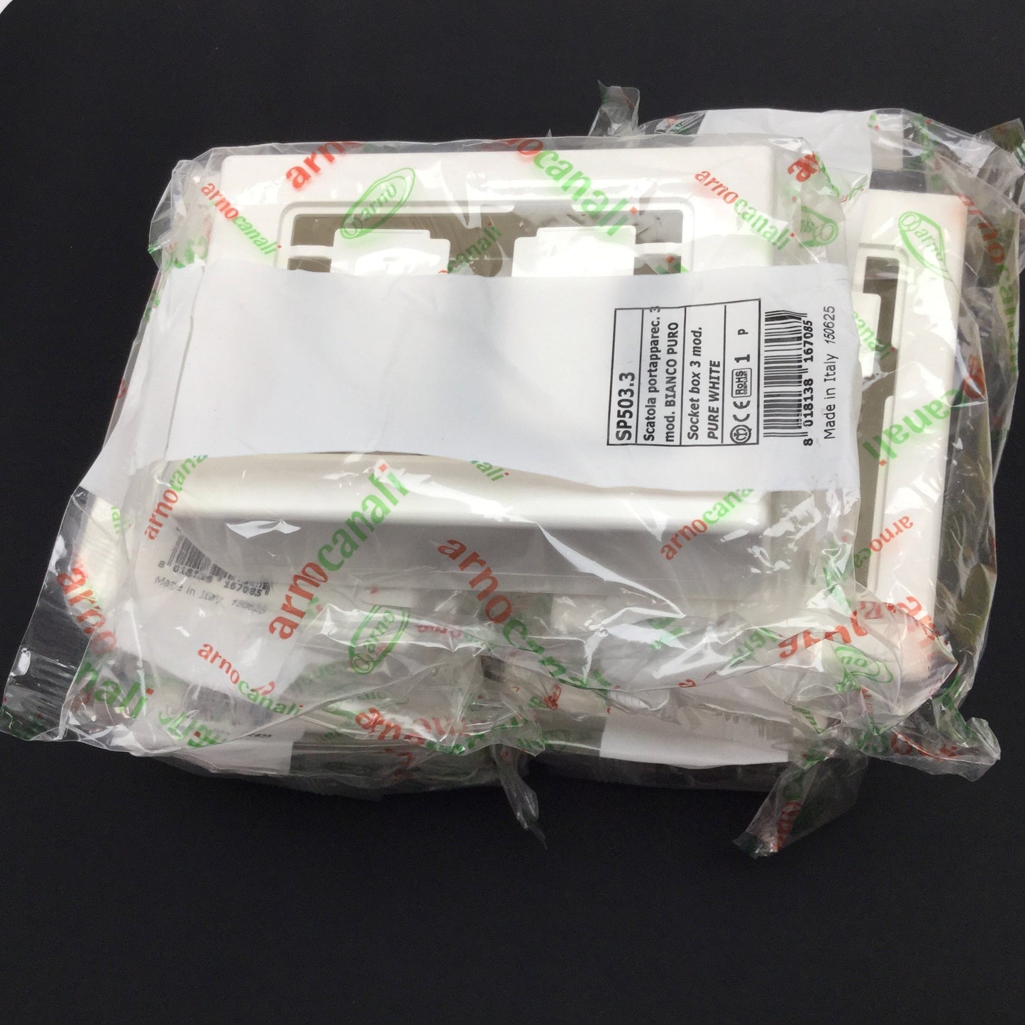 New Lot of 5 Arno Canali SP503.3 Socket Box, 3-Module, 134mm x 95mm x 51mm