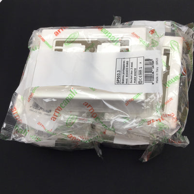 New Lot of 5 Arno Canali SP503.3 Socket Box, 3-Module, 134mm x 95mm x 51mm