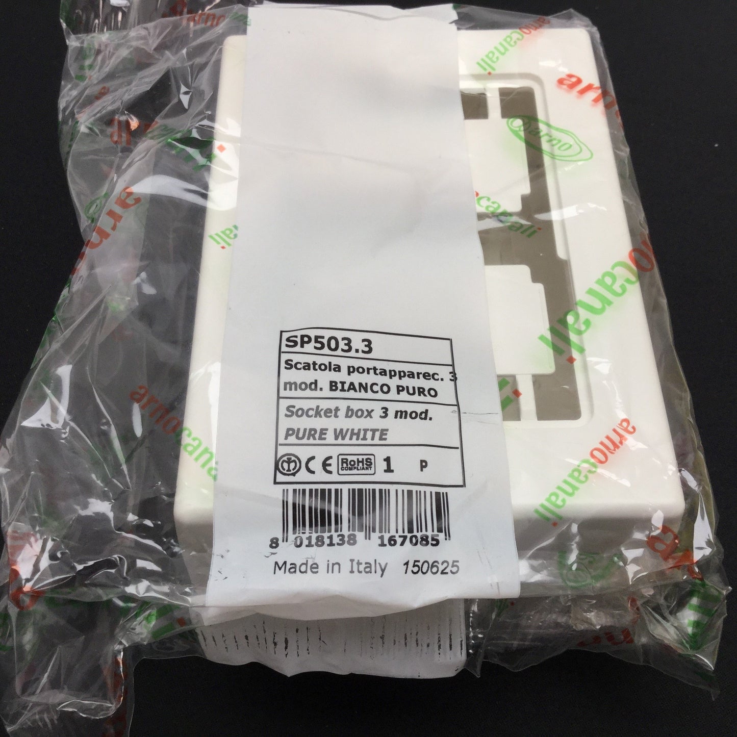 New Lot of 5 Arno Canali SP503.3 Socket Box, 3-Module, 134mm x 95mm x 51mm