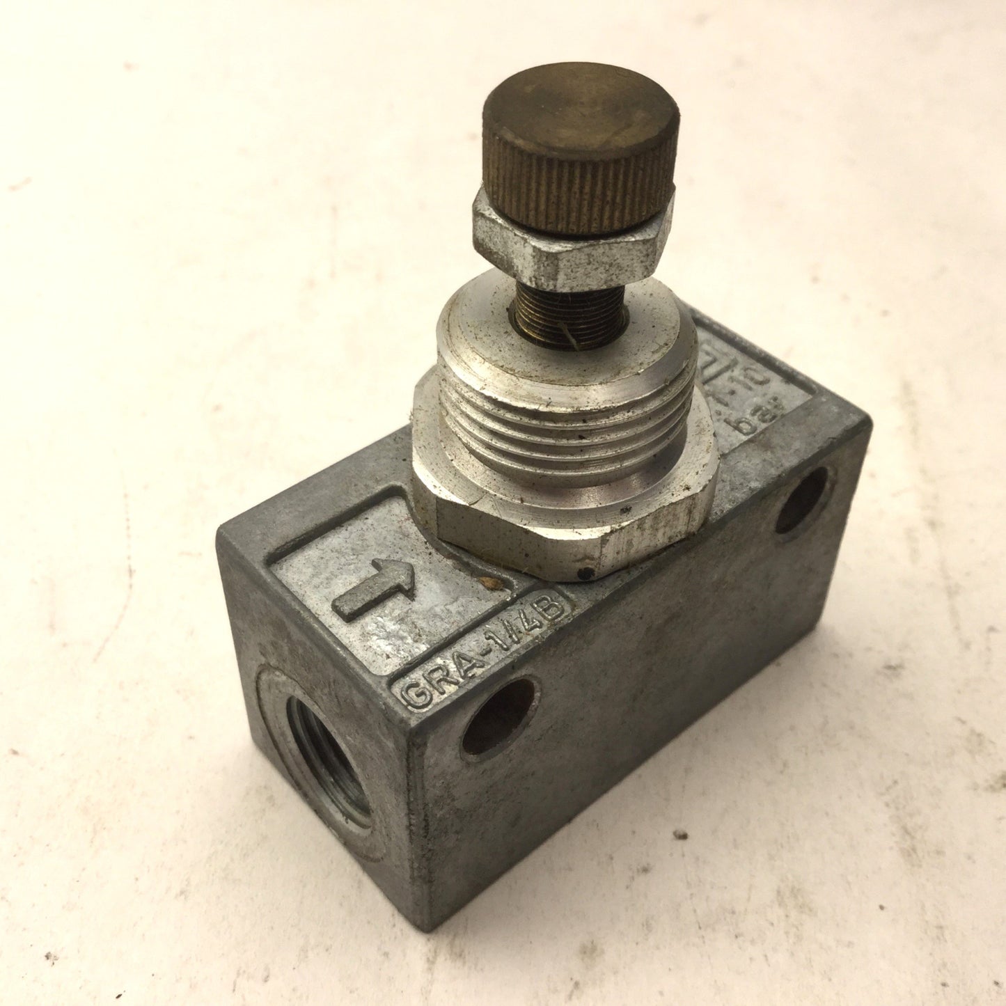 Used Festo GRA-1/4B One Way Control Valve, 1/4" NPT, 0.1-10 Bar