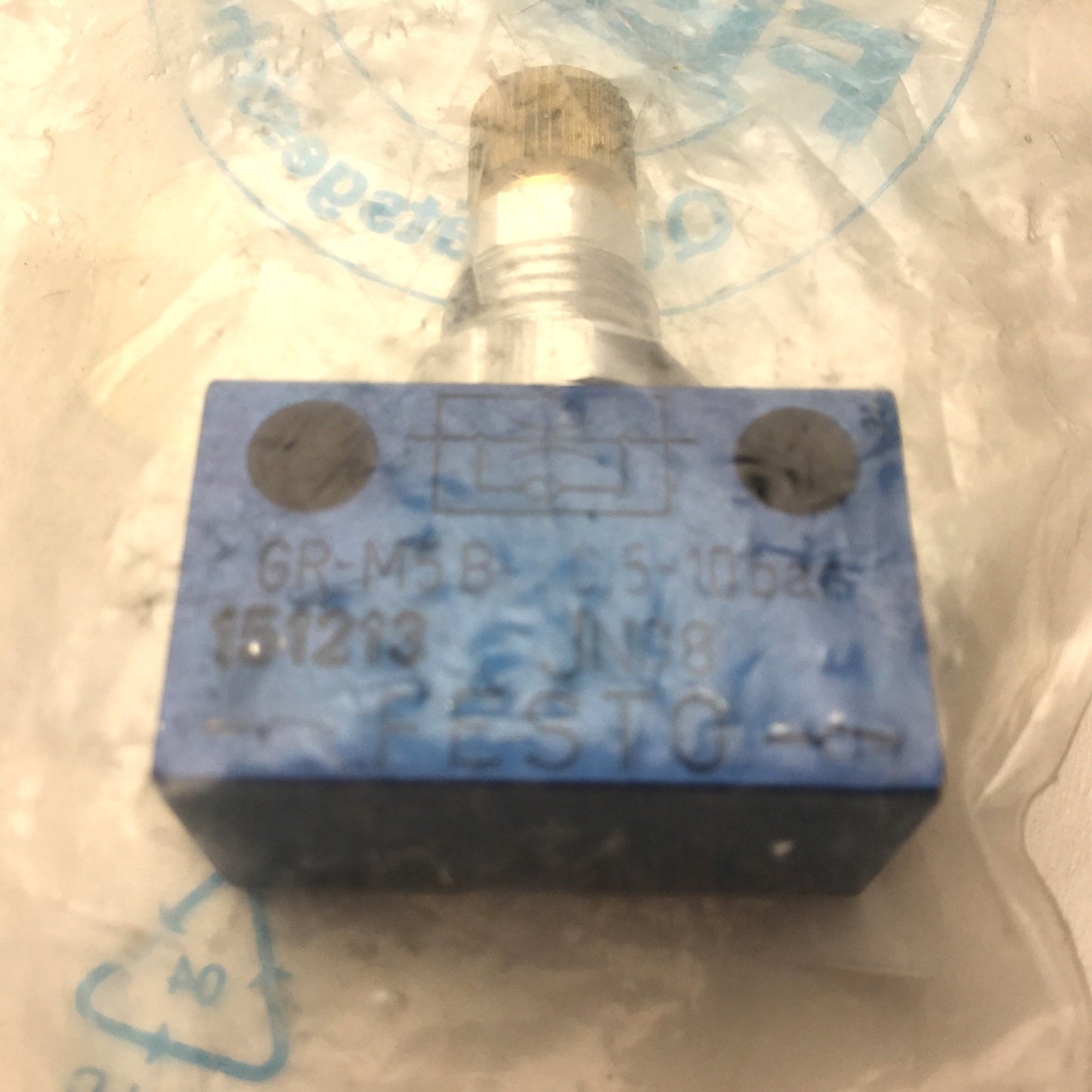 New Lot of 2 New Festo GR-M5B Control Valve, 0.5-10bar, One-Way, w/Barb Fittings