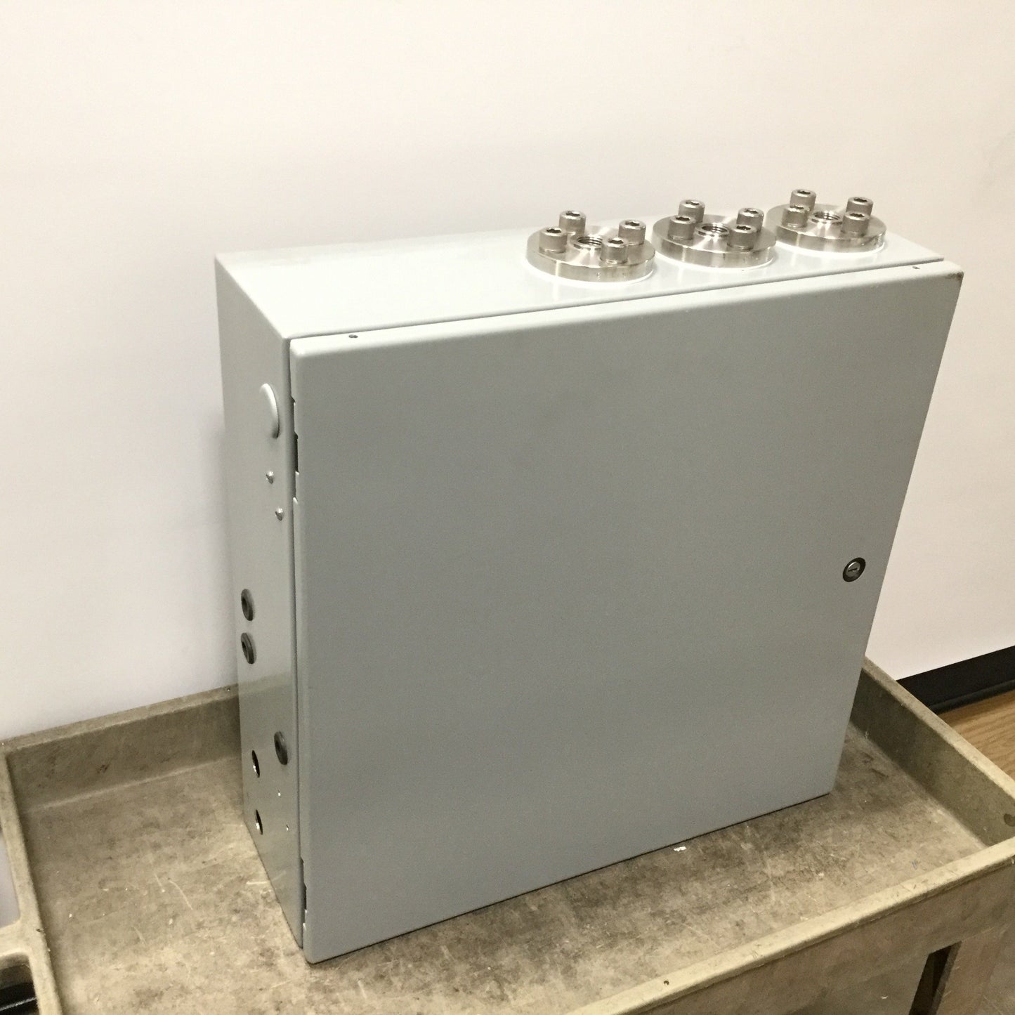 Used Hoffman CSD20206 Electrical Enclosure, Dimensions: 20" x 20" x 6", *Holes*