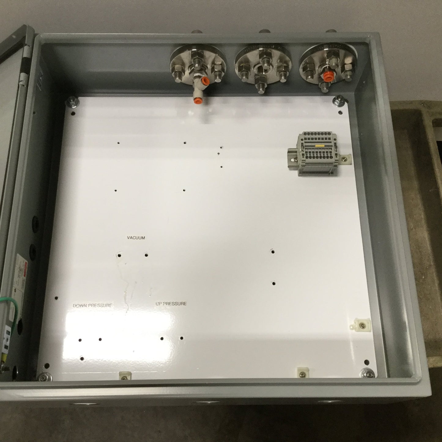 Used Hoffman CSD20206 Electrical Enclosure, Dimensions: 20" x 20" x 6", *Holes*