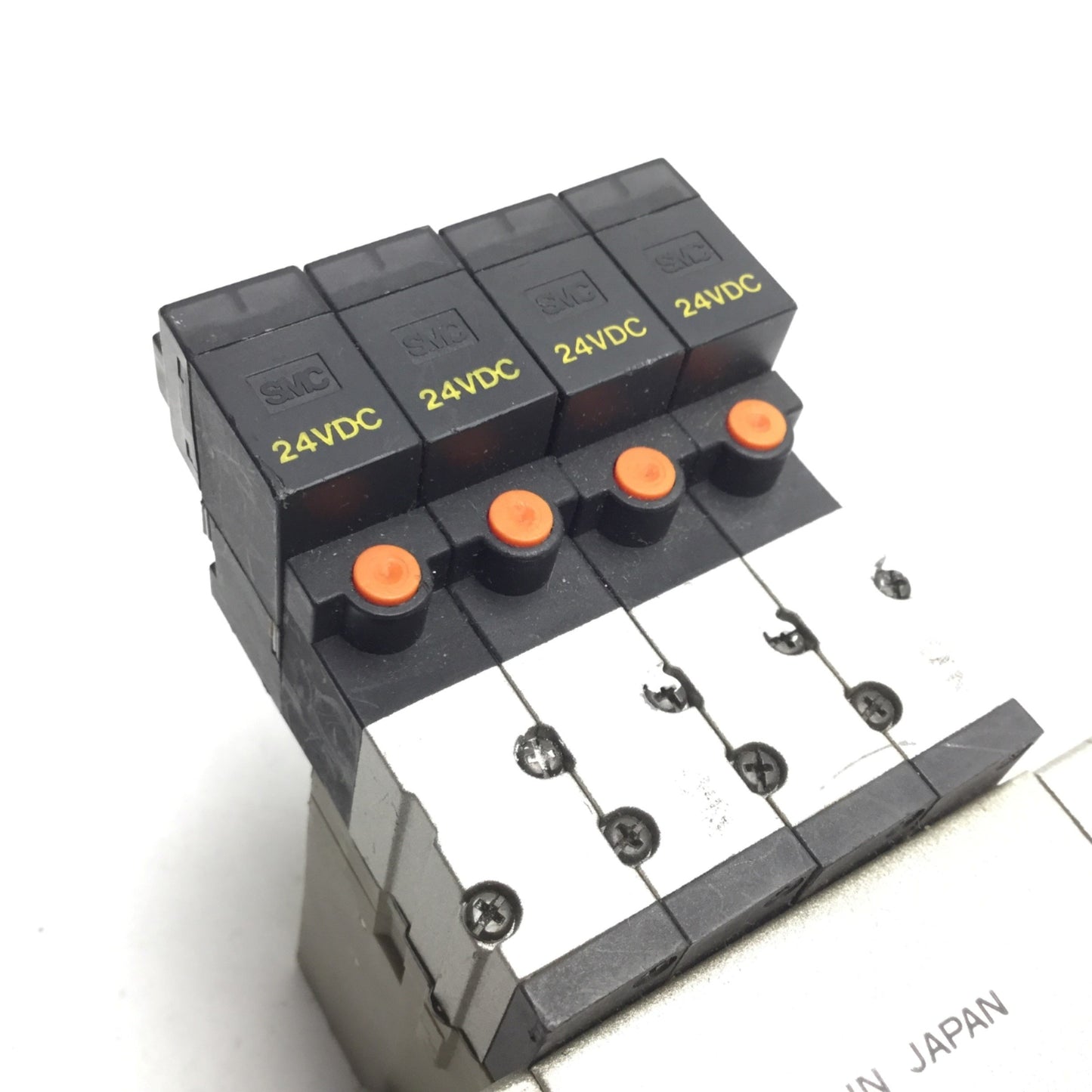 Used Bank of 2 SMC ZX-05 Vacuum Ejector Module Valve Solenoid Voltage 24VDC, 1/8" NPT