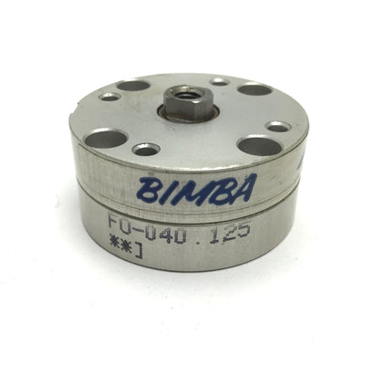 Used Bimba FO-040.125 Flat-1 Pneumatic Cylinder, Bore: 3/4", Stroke: 1/8", 10-32