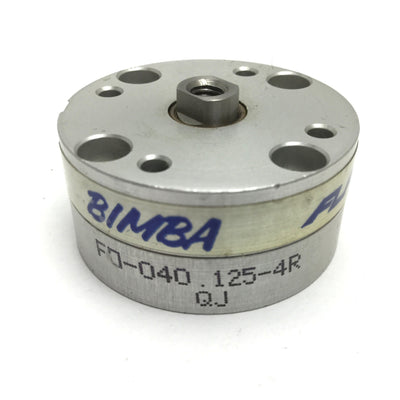 Used Bimba FO-040.125-4R Flat-1 Pneumatic Cylinder, Bore: 3/4", Stroke: 1/8", 10-32