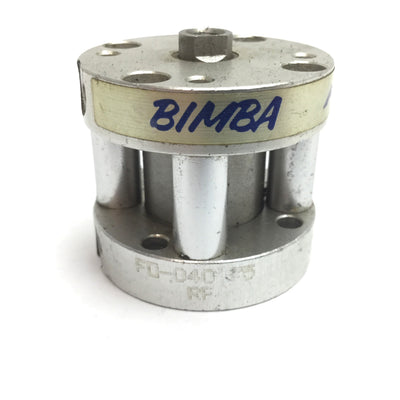 Used Bimba FO-040.75 Flat-1 Pneumatic Cylinder, Bore: 3/4", Stroke: 3/4", 10-32