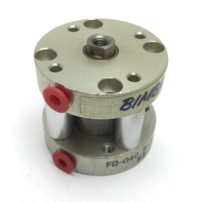 Used Bimba FO-040.5-3RGL Flat-1 Pneumatic Cylinder, Bore: 3/4", Stroke: 1/2", 10-32
