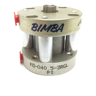 Used Bimba FO-040.5-3RGL Flat-1 Pneumatic Cylinder, Bore: 3/4", Stroke: 1/2", 10-32