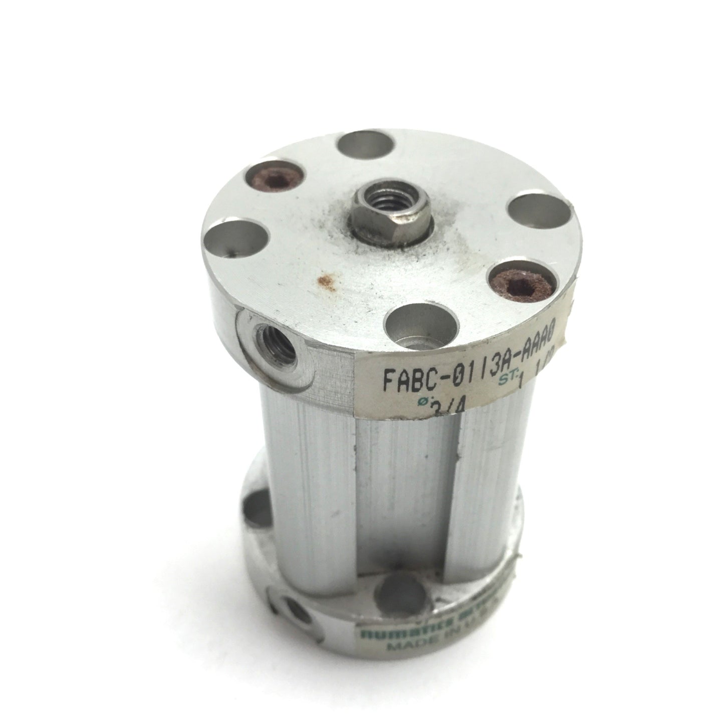 Used Numatics FABC-0113A-AAA0 Pneumatic Cylinder, Bore: 3/4", Stroke: 1-1/2", 10-32