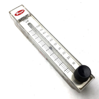 Used Dwyer RMB-53-SSV Air Flowmeter, Ports: 1/4" NPT, Range: 10-100 SCFH, 70psi Max