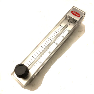Used Dwyer RMB-52-SSV Air Flow Meter, 100psi Max, Range: 4-50 SCFH, Ports: 1/4" NPT