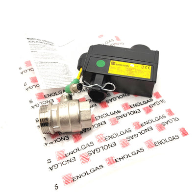 New – Open box ENOLGAS R2876P00 Electrically Actuated Stainless Steel Ball Valve, 24VDC, 1"BSP