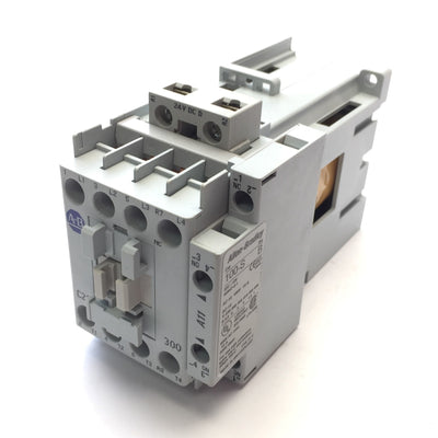 Used Allen Bradley 100-C23DJ300 Contactor, 4-Pole, 3-NO 1-NC, 600VAC 30A, 24VDC Coil