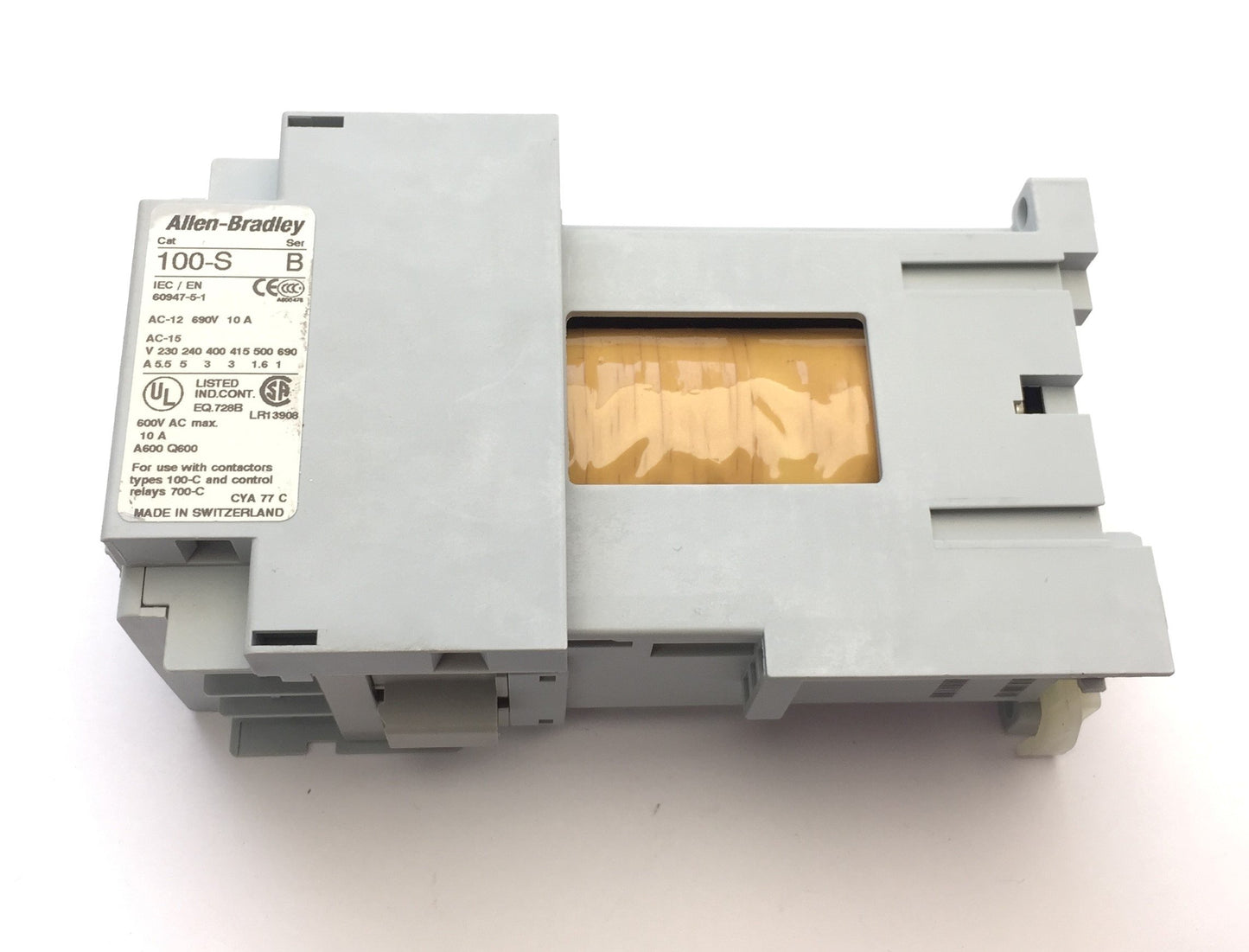 Used Allen Bradley 100-C23DJ300 Contactor, 4-Pole, 3-NO 1-NC, 600VAC 30A, 24VDC Coil