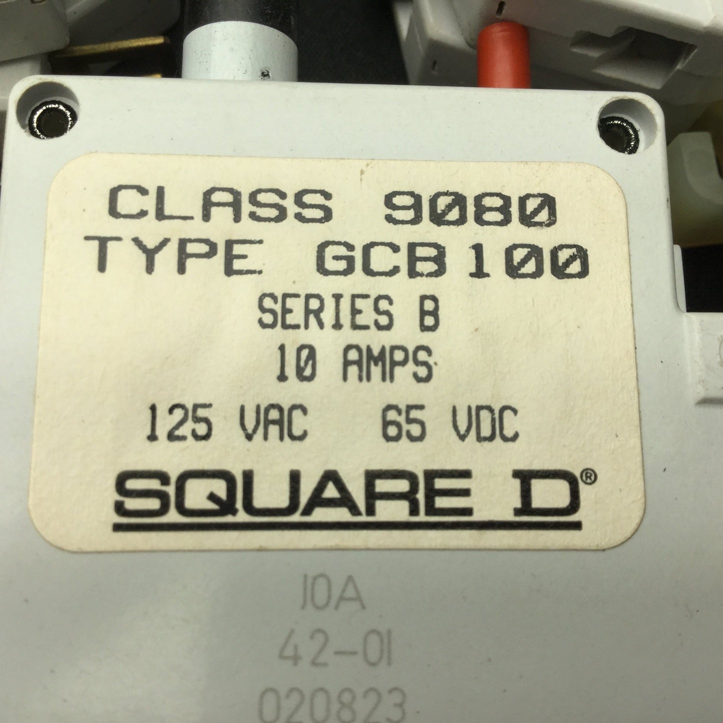 Used Lot of 10 Square D 9080 GCB100 Circuit Breaker, 1-Pole, Rating: 10A 125VAC 65VDC