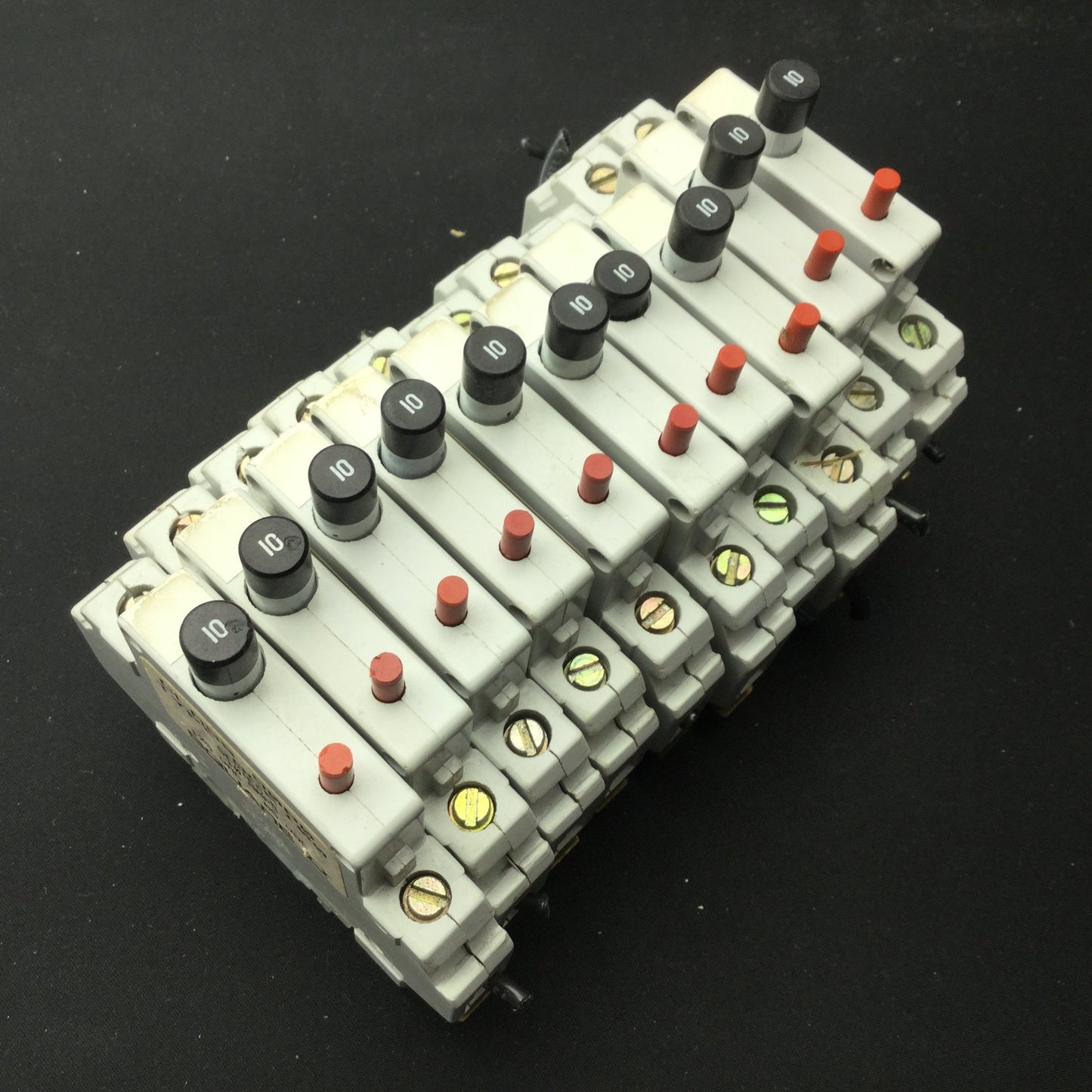 Used Lot of 10 Square D 9080 GCB100 Circuit Breaker, 1-Pole, Rating: 10A 125VAC 65VDC