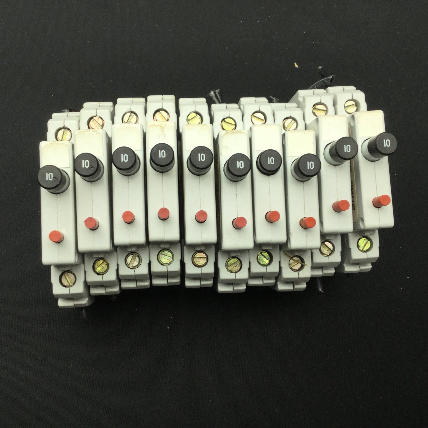 Used Lot of 10 Square D 9080 GCB100 Circuit Breaker, 1-Pole, Rating: 10A 125VAC 65VDC