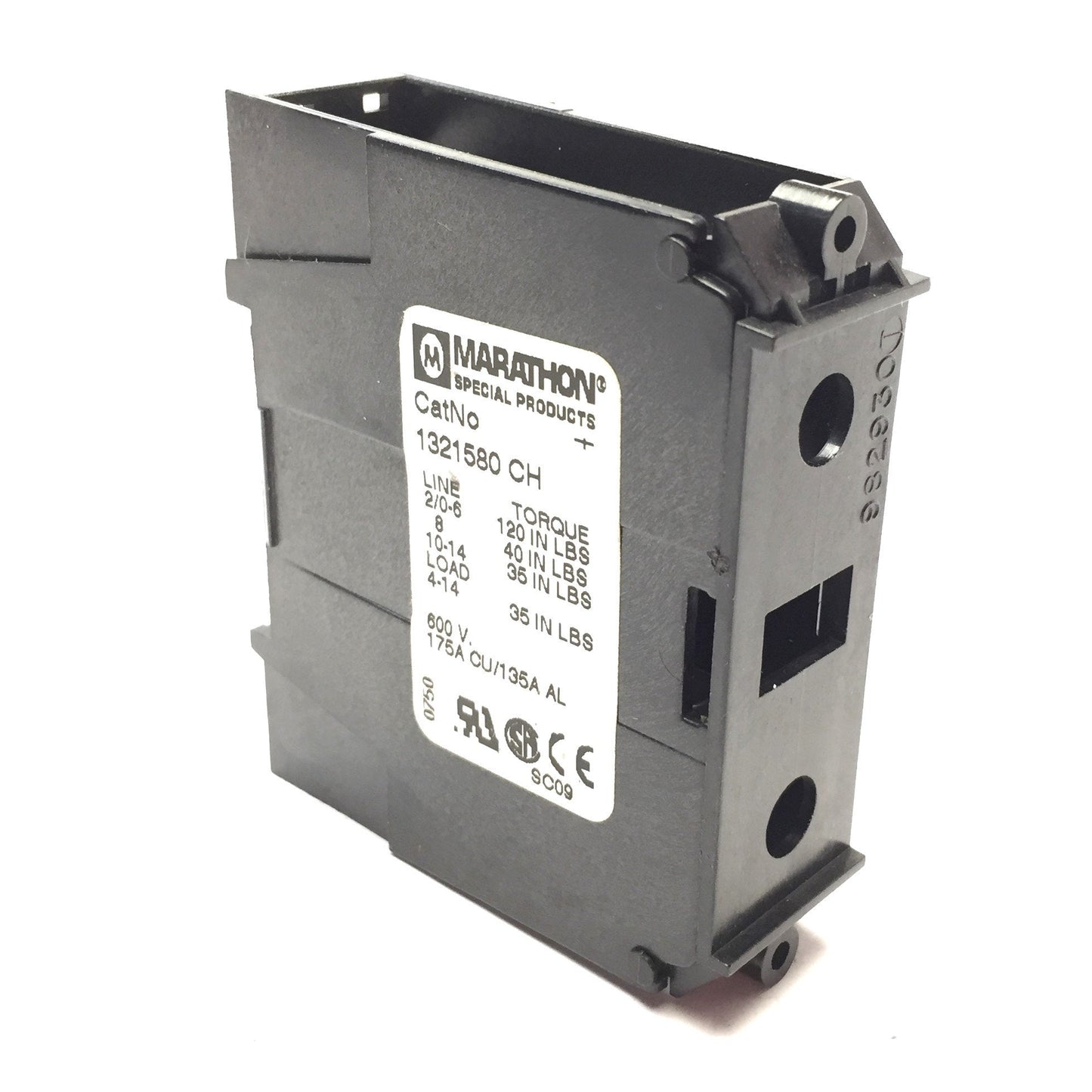 Used Marathon 1321580 CH Power Terminal Block, 1-Pole 6x Per Pole, 600V 175A