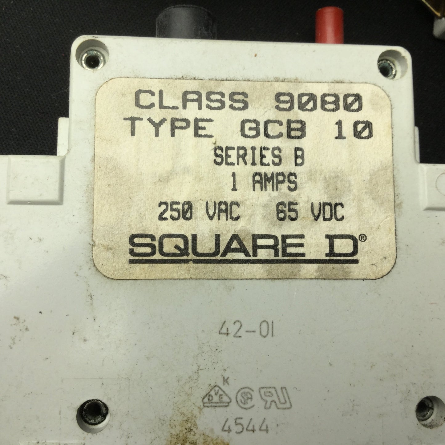 Used Lot of 9 Square D GCB10 Circuit Breakers, Series B, Rating: 1A 250VAC 65VDC