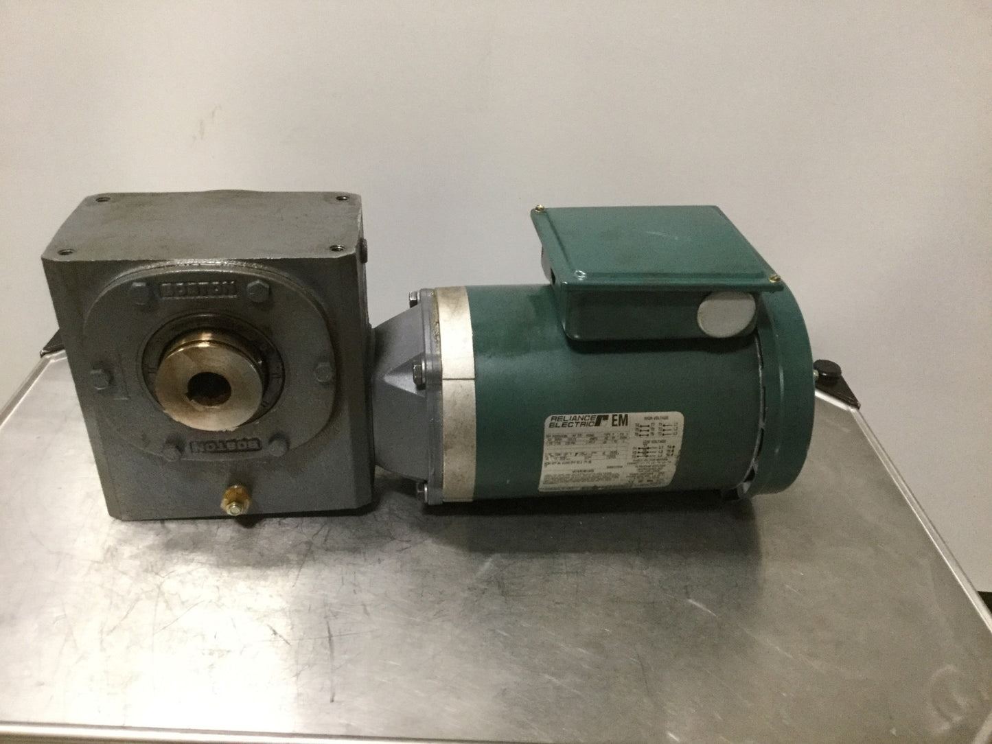 Used Boston Gear HF726-25SPV-B5-H1-P16 Right-Angle Gear, 56C, 25:1, P56X0363H Motor